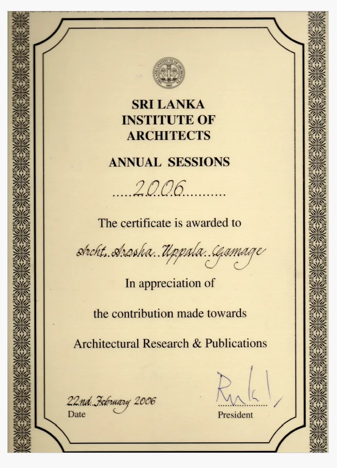 Architectural Research and Publications Award 2006